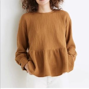 Madewell Long sleeve Peplum Top || Brand new - never worn!